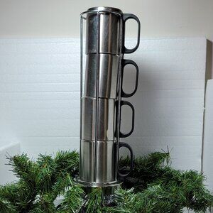 Stainless Stackable Insulated Cups with Rack